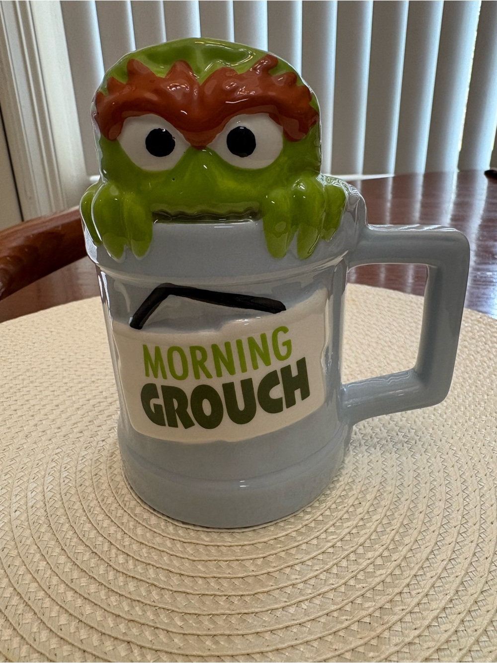 Oscar the Grouch Coffee Mug cup ceramic sculpted zak designs 11.5 oz sesame st